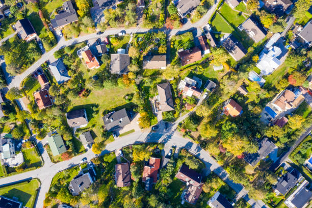 istock Aerial view of villa area 1285786117