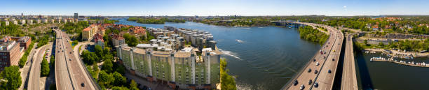 istock Aerial view of Essingeleden highway (bridge) 1285786272