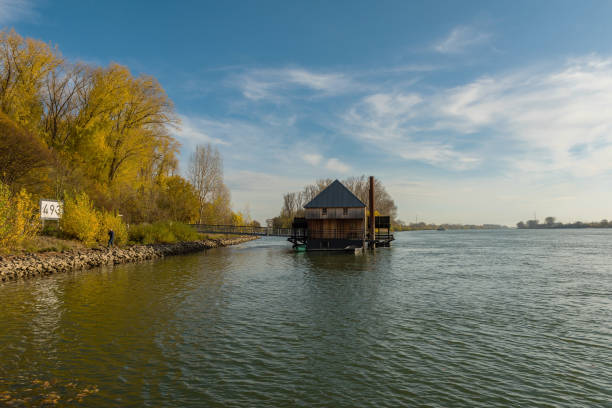 Houseboat on lake in Germany, Summer vacations