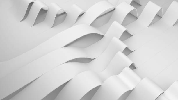 istock White folds of stripes on a surface. Deformed creased surface with soft light. Modern bright backdrop with wrinkles in minimalistic style. 3D Render Illustration 1285788541
