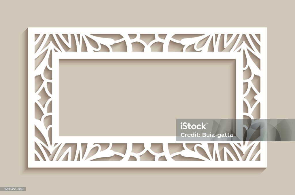 Rectangle Frame With Lace Border Ornament Stock Illustration - Download ...