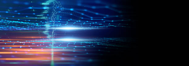 defocused image of  fiber optics lights abstract banner
