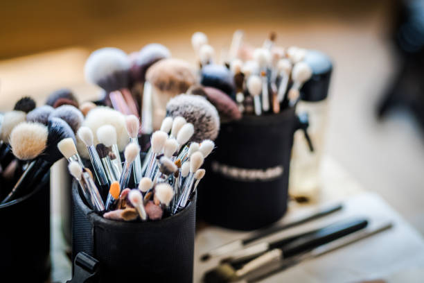 istock Variety of professional make up brushes 1285798070