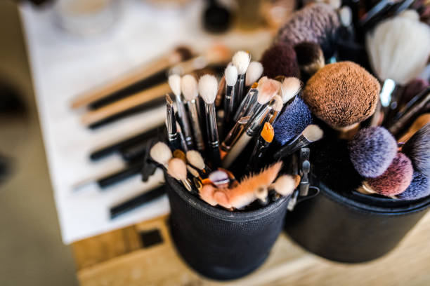 istock Variety of professional make up brushes 1285798073