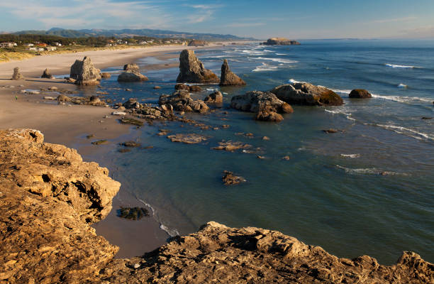 istock Rocky coastline with sea stacks in Bandon, Oregon 1285806844