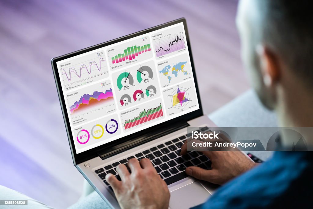 Analytics Dashboard And Information Technology Stock Photo - Download ...