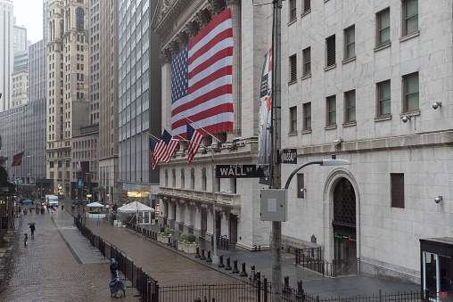 Manhattan, New York. November 13, 2020. View of New York Stock Exchange.