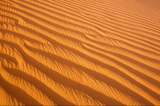Golden desert sand during sunset as background