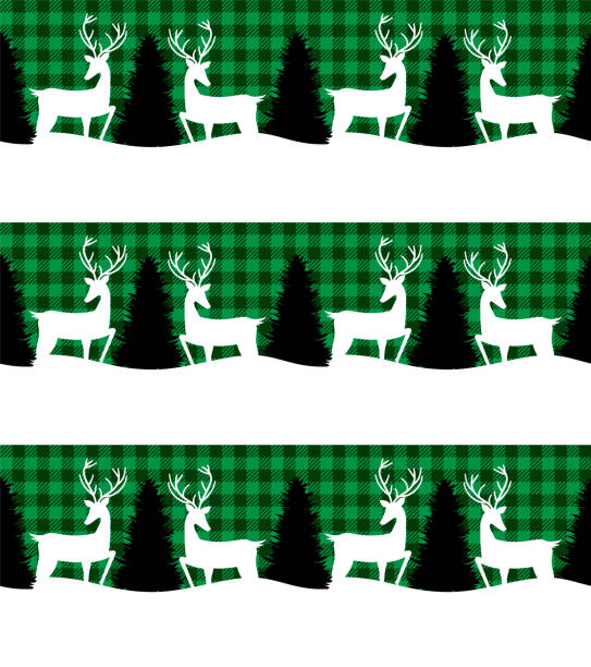istock Buffalo Plaid Christmas and New Year s pattern in a convertible carries a Christmas tree. eps 10 1285815234