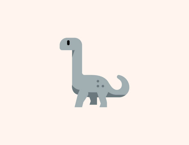 illustrazioni stock, clip art, cartoni animati e icone di tendenza di icona vettore dinosauro. sauropode isolato, simbolo di colore piatto brachiosaurus - paleontologo