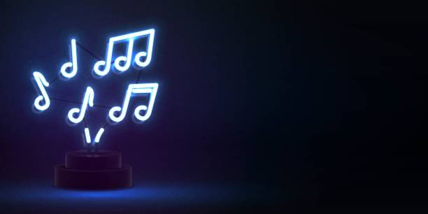 istock Vector realistic isolated neon sign of Notes for invitation decoration and covering. Concept of music. 1285819261
