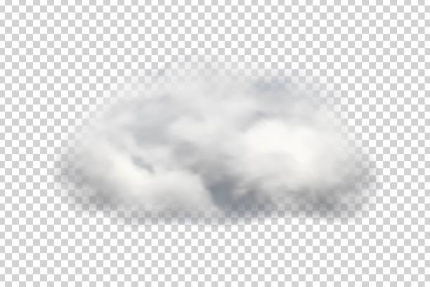 템플릿 장식 및 투명 한 배경에 덮개에 대 한 벡터 사실적인 고립 된 구름. 폭풍과 구름의 개념. - cirrus cloud cloudscape stratus stock illustrations