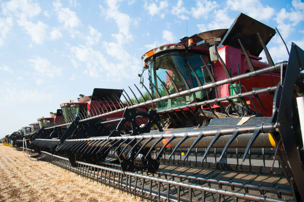 istock Combine harvesters ready for harvest 1285820750