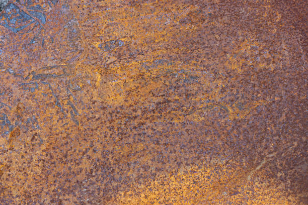 texture. superficie metallica arrugginita. ruggine e sfondo metallico ossidato. vecchia superficie metallica, primo piano. - splotched foto e immagini stock