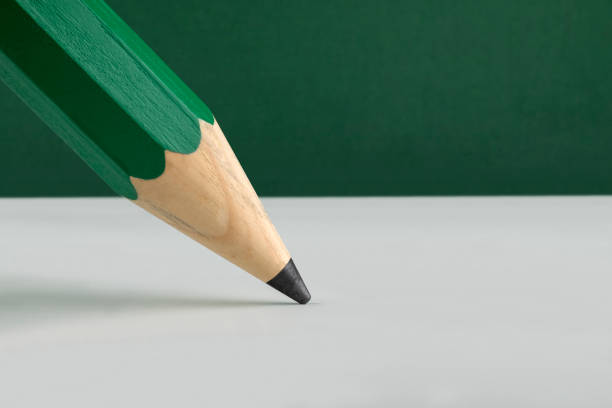 istock Close-up of blue pencil drawing rough line 1285825875