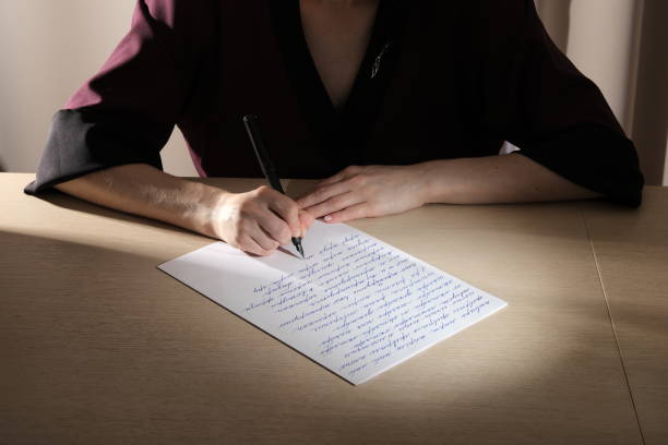 istock The girl is engaged in calligraphy 1285825954