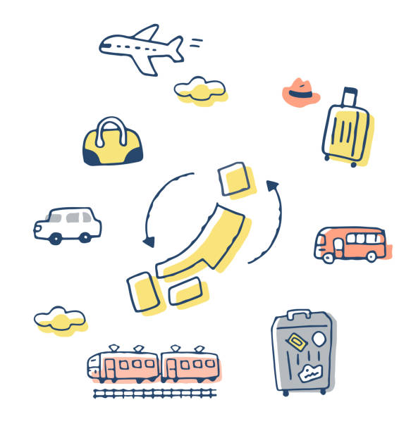 ilustrações, clipart, desenhos animados e ícones de imagem de viagem doméstica no japão - travel symbol airplane business travel