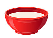 istock Milk in Ceramic Bowl, Healthy Breakfast Concept. Realistic Soup Plate Full of White Liquid. Natural Food, Dairy Drink 1285828260