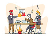istock Business Characters Group Work Together Set Up Colorful Separated Puzzle Pieces. Businesspeople Teamwork Cooperation 1285828337