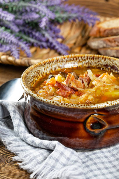 istock Traditional russian sour cabbage soup 1285831058