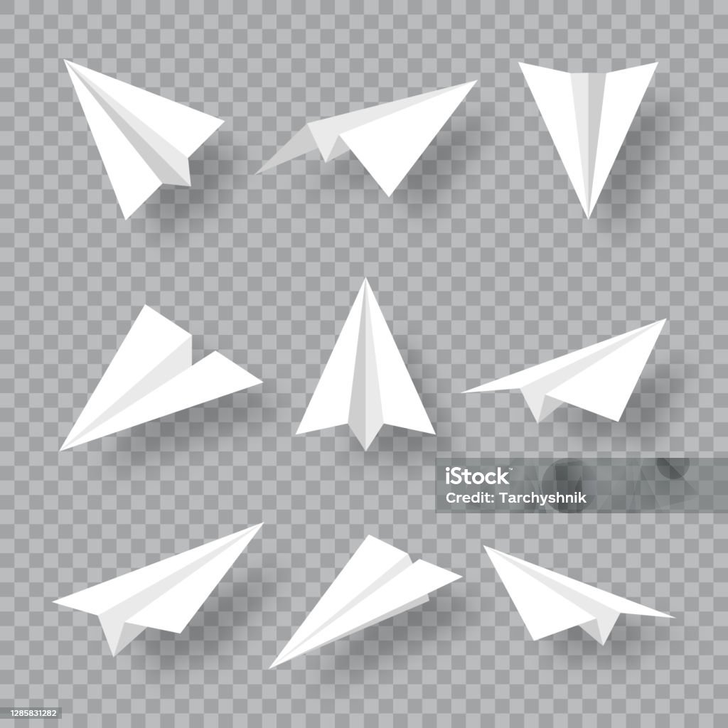 Bộ Sưu Tập Máy Bay Giấy Thủ Công Thực Tế Trên Nền Trong Suốt Máy ...