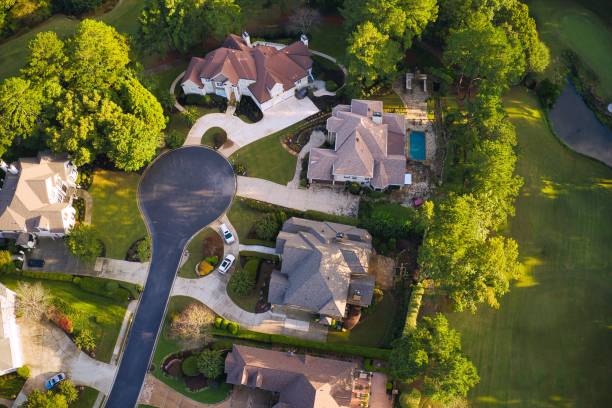 istock Panoramic aerial view of a upscale suburbs in Atlanta 1285832022