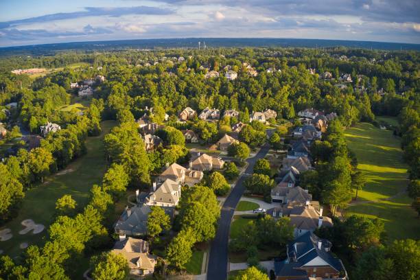 istock Panoramic aerial view of a upscale suburbs in Atlanta 1285832090