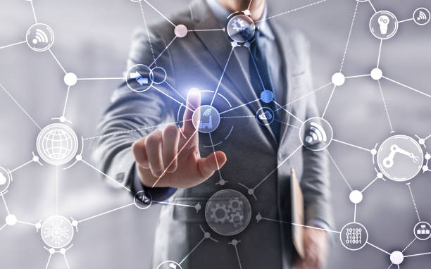 istock Manufacturing automation innovation concept on abstract background. 1285835259