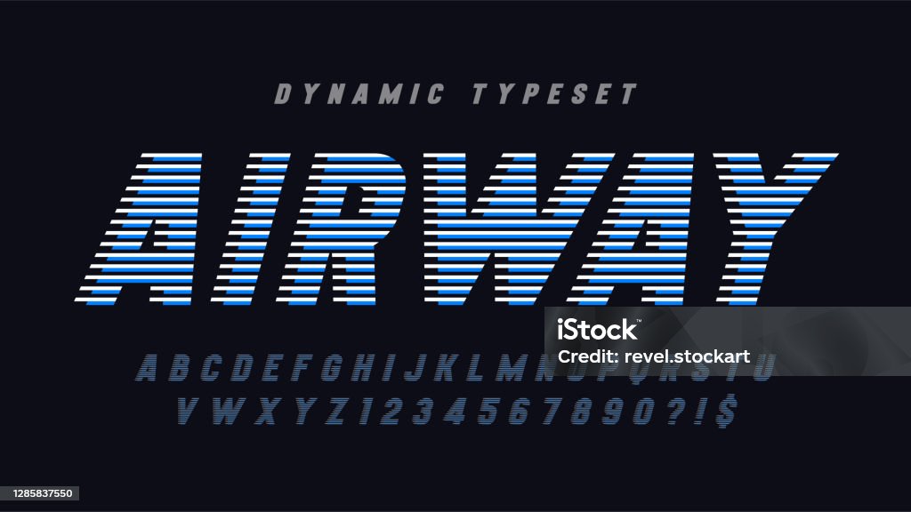 Dynamic Alphabet Design Vector Letters And Numbers Stock Illustration ...