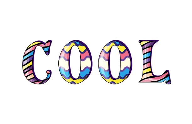 istock Vector Illustration of beautiful lettering cool in rainbow colors isolated on the white background 1285857783