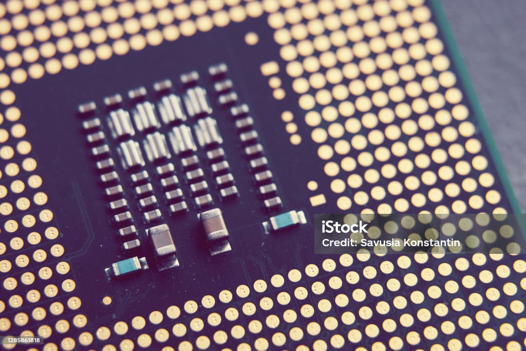 Cpu Chip On Computer Cpu Chip Computer Processor Stock Photo - Download Image Now ...