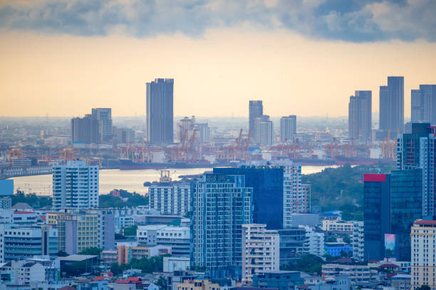 istock City and ship port 1285862772