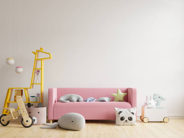 istock Mockup wall in the children's room. 1285862844