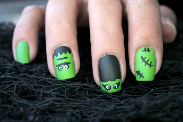 istock Halloween Monster Nail Art Design 1285866391