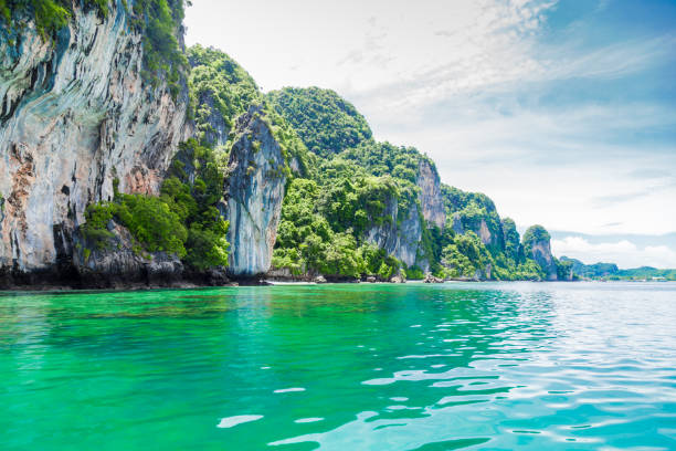 istock Beautiful tropical island bay at Phi phi island 1285868808