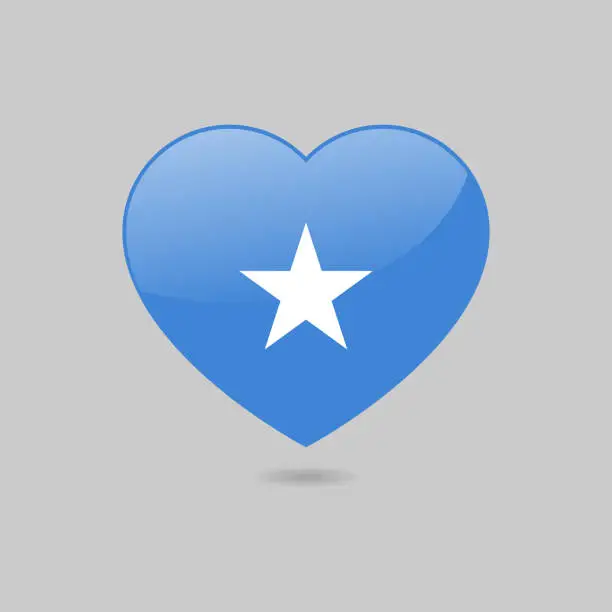 Vector illustration of Vector Glossy Somalia Flag Heart