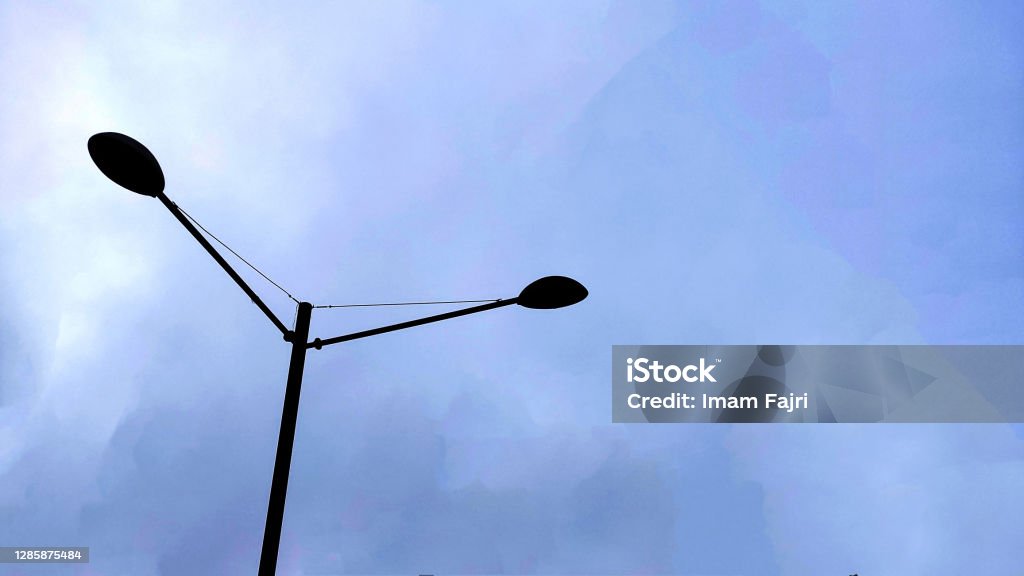 Light pole in the morning Bright Stock Photo