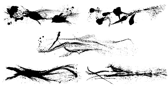 Wave Ink Splat Ink Splash Wave Splash Set Stock Illustration - Download Image Now ...