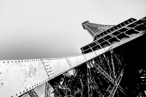 istock Architectural details of the Eiffel Tower  from below 1285885989