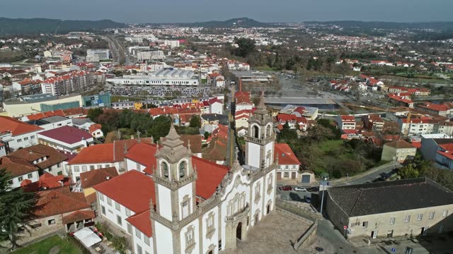 Aerial view of historic town Viseu in Portugal