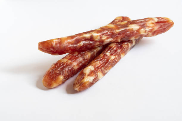 Chinese sausage isolated on white background