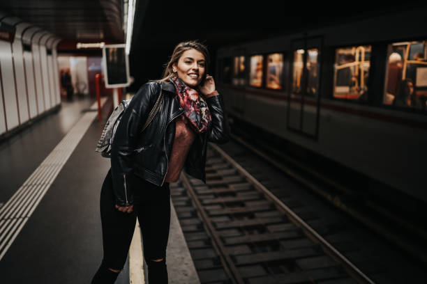 istock Woman waiting at the train platform 1285892215
