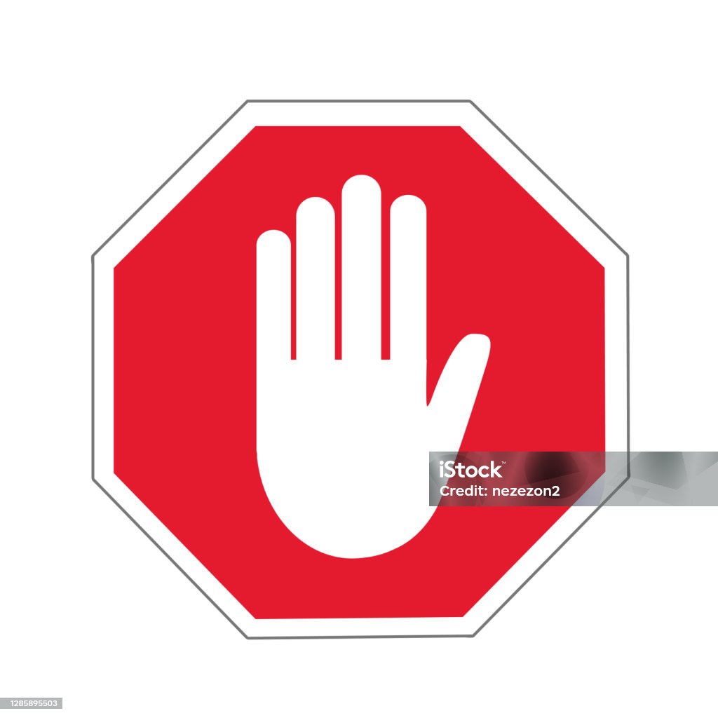 No Way Hand Sign No Entry Hand Sign Stock Illustration - Download Image Now - Octagon ...