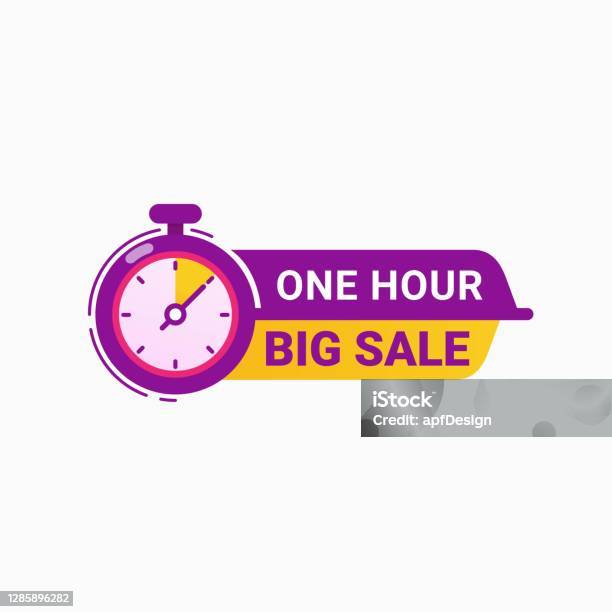 Ilustración de Insignia De La Bandera De Cuenta Regresiva De Venta