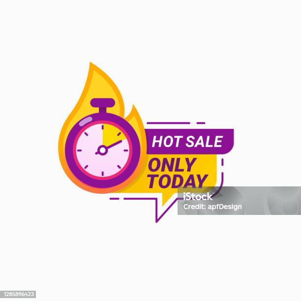 Ilustración de Insignia De La Bandera De Cuenta Regresiva De Venta