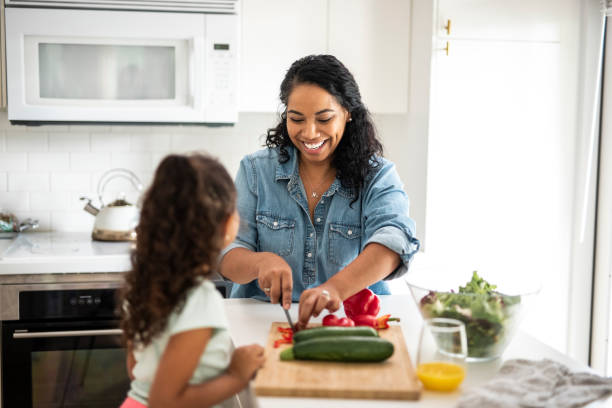 istock Mother and daughter preparing vegetables for lunch in the kitchen 1285898318