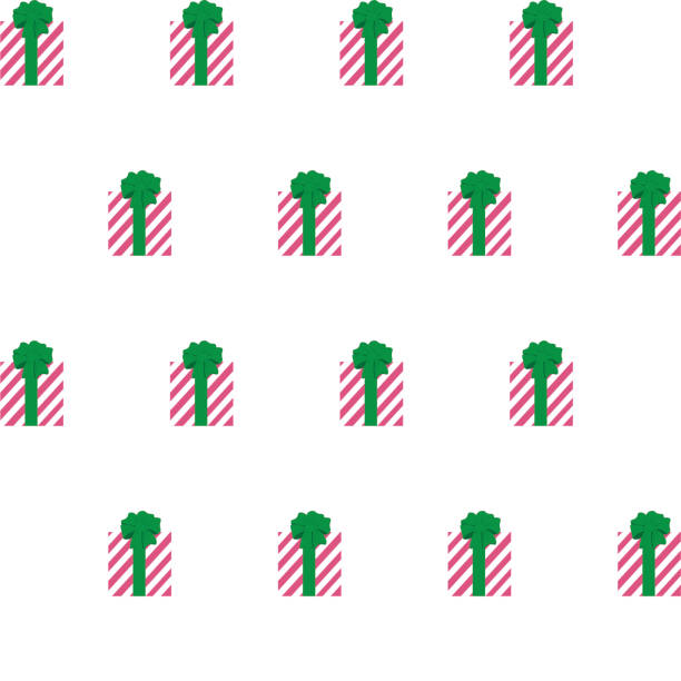 ilustrações de stock, clip art, desenhos animados e ícones de gifts seamless pattern pink and white gifts with green bows on white background easy for paper, fabric, greeting cards, packing, invitation, other your designs. - hard candy candy pink wrapping paper