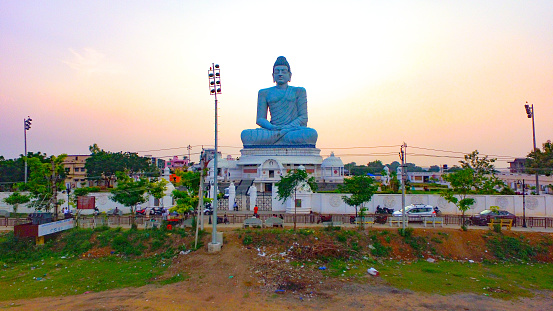 Tall Buddha statue in Andhra Pradesh State Amaravathi India