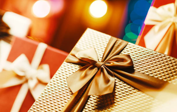 istock Luxury Christmas gifts close up 1285902684