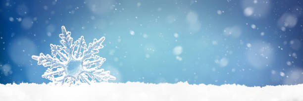 istock Christmas background with a decorative snowflake on brilliant snow 1285908504